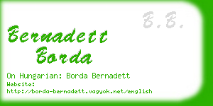 bernadett borda business card